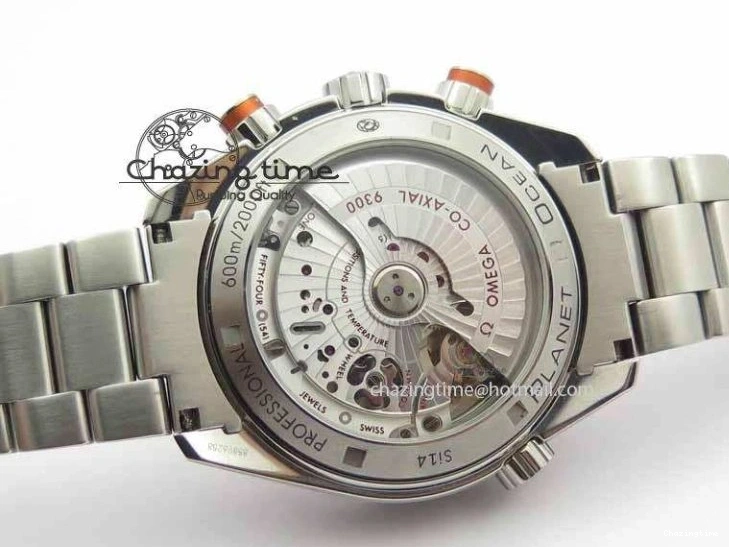 0110 Sophisticated Planet Ocean Master Chronometer Chrono SS OM 1:1 Best Edition Orange On SS Bracelet A 8156